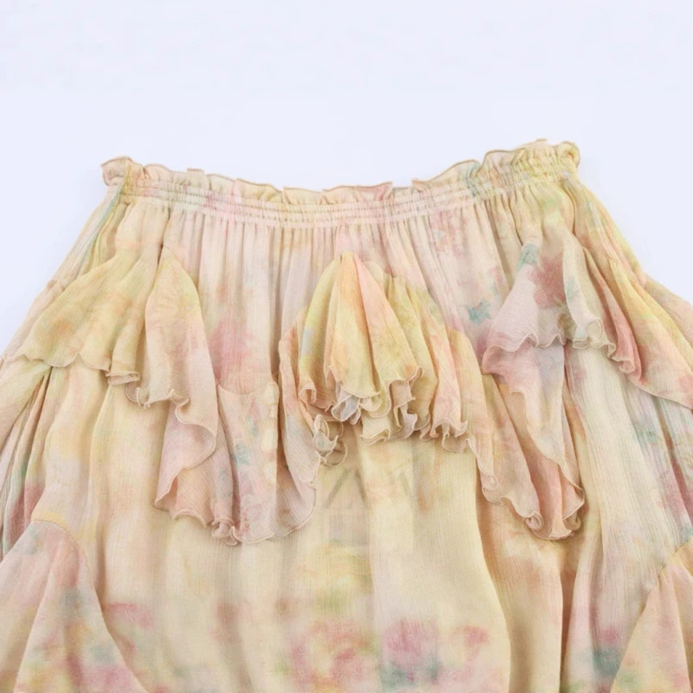 ZARA Early Spring Printed Layered Skirt